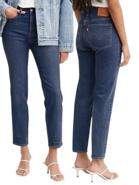 Levi’s Premium Wedgie Icon Ankle Jeans W25 Dark Wash Life’s Work Button Fly